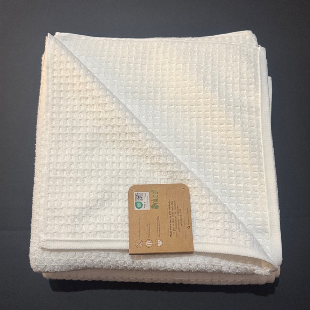10pc ECOEXISTENCE Oversized Quick Dry 100% Cotton Bath Towel Set - White - Picture 4 of 8